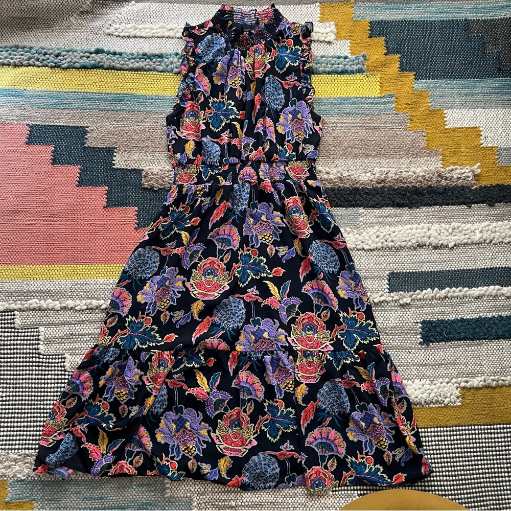 J. Crew Multicolor Floral Smocked Top